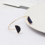 Natural Stone Moon Cuff Bangle For Women
