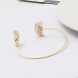 Natural Stone Moon Cuff Bangle For Women