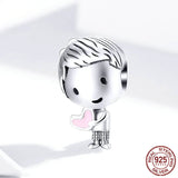 Teenager Boy Love Heart Girl Coffee Cup Charm Bead