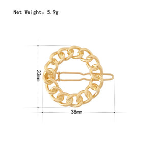Geometric Pearl Clear Stone Hair Clip for Women
