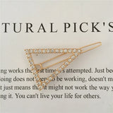 Geometric Pearl Clear Stone Hair Clip for Women