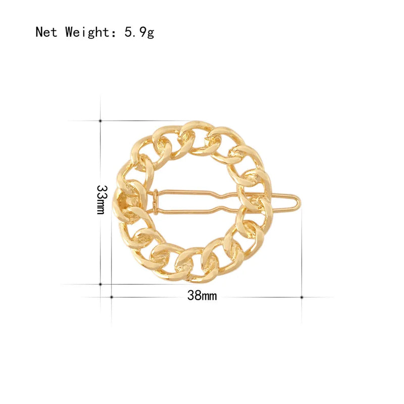 Geometric Pearl Clear Stone Hair Clip for Women