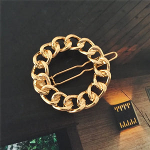 Geometric Pearl Clear Stone Hair Clip for Women