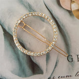 Geometric Pearl Clear Stone Hair Clip for Women
