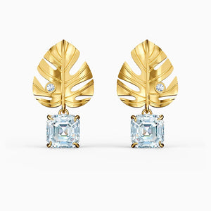 Tropical Leaf Shape Plant Element Pierced Earrings Romantic Birthday Gift