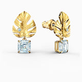 Tropical Leaf Shape Plant Element Pierced Earrings Romantic Birthday Gift