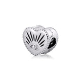 925 Silver All-seeing Eye & Heart Charms Bracelet Bangle for Jewelry Making