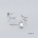 925 Silver Spiral Star Stud Earrings Girls Gift