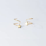 925 Silver Spiral Star Stud Earrings Girls Gift