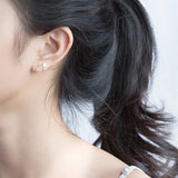 925 Silver Spiral Star Stud Earrings Girls Gift