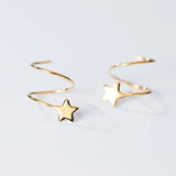 925 Silver Spiral Star Stud Earrings Girls Gift