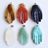 6pcs Natural Stone Palm Shape Charms Pendants for Jewelry Making