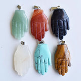 6pcs Natural Stone Palm Shape Charms Pendants for Jewelry Making