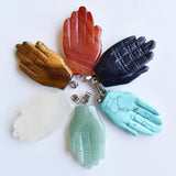 6pcs Natural Stone Palm Shape Charms Pendants for Jewelry Making