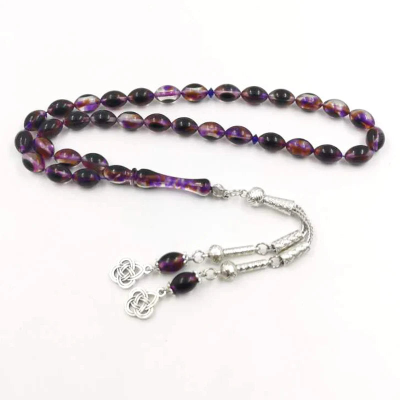 Purple Resin Muslim Bracelet 33 Prayer Beads Islamic Accessories
