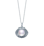 Freshwater Cultured Pearl Shell Pendant Necklace 925 Sterling Silver for Women