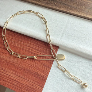 Metal Lock Women's Pendant Hip-Hop Chain Necklace