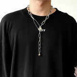 Metal Lock Women's Pendant Hip-Hop Chain Necklace