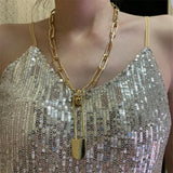 Metal Lock Women's Pendant Hip-Hop Chain Necklace