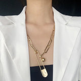 Metal Lock Women's Pendant Hip-Hop Chain Necklace