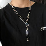 Metal Lock Women's Pendant Hip-Hop Chain Necklace