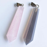 Mixed Stone Hand Pillar Pendulum Pendants 4pcs