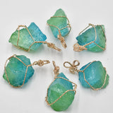 Natural Druzy Crystal Quartz Irregular Pendants for Jewelry Making
