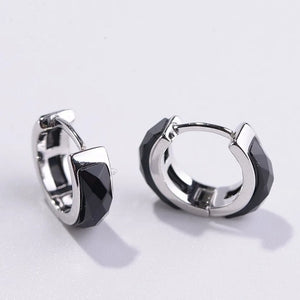 S925 Vintage Craft Woman Earrings Faceted Agate Large Version