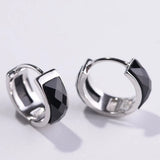 S925 Vintage Craft Woman Earrings Faceted Agate Large Version