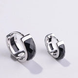 S925 Vintage Craft Woman Earrings Faceted Agate Large Version