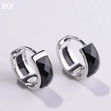 S925 Vintage Craft Woman Earrings Faceted Agate Large Version