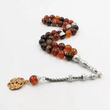 Tasbih Natural Agates Man's Muslim Rosary 33 Misbaha Arab Bracelet Prayer Beads