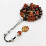 Tasbih Natural Agates Man's Muslim Rosary 33 Misbaha Arab Bracelet Prayer Beads
