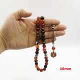 Tasbih Natural Agates Man's Muslim Rosary 33 Misbaha Arab Bracelet Prayer Beads