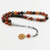 Tasbih Natural Agates Man's Muslim Rosary 33 Misbaha Arab Bracelet Prayer Beads