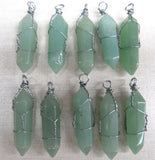 Natural Stone Aventurine Lapis Tiger Eye Charm Pendants for DIY Jewelry Making