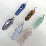 Natural Stone Aventurine Lapis Tiger Eye Charm Pendants for DIY Jewelry Making