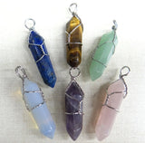 Natural Stone Aventurine Lapis Tiger Eye Charm Pendants for DIY Jewelry Making