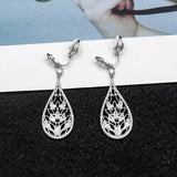 Flower Drop CZ Crystal Clip On Earrings for Women Wedding