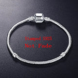 925 Sterling Silver Charm Chain Bracelet Party Wedding Jewelry