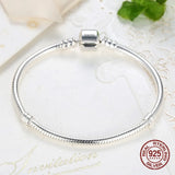 925 Sterling Silver Charm Chain Bracelet Party Wedding Jewelry