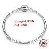 925 Sterling Silver Charm Chain Bracelet Party Wedding Jewelry