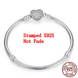 925 Sterling Silver Charm Chain Bracelet Party Wedding Jewelry