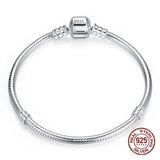 925 Sterling Silver Charm Chain Bracelet Party Wedding Jewelry