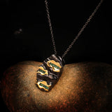 Italian Jewelry Tungsten Pendant Necklace Vintage Emerald Cocktail Choker