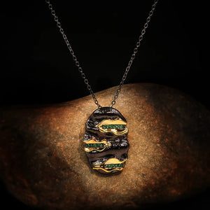 Italian Jewelry Tungsten Pendant Necklace Vintage Emerald Cocktail Choker