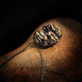 Italian Jewelry Tungsten Pendant Necklace Vintage Emerald Cocktail Choker