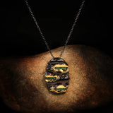 Italian Jewelry Tungsten Pendant Necklace Vintage Emerald Cocktail Choker
