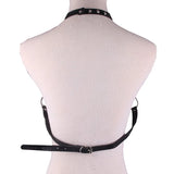 PU Leather Harness Goth Punk Chains Bondage Halterneck Gothic Body Necklace
