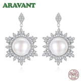 Freshwater Pearl 925 Silver Stud Earrings Wedding Jewelry